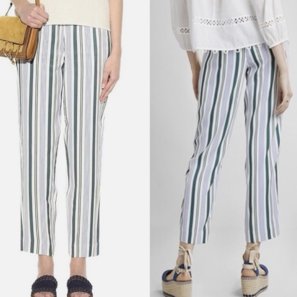 Tory Burch | Striped Straight Leg Lightweight Trousers Beachy Contemporary